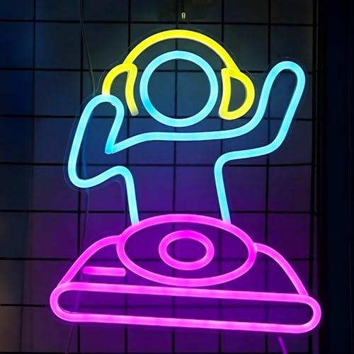 Anywin DJ Neonschilder, USB-LED-Leuchten mit dimmbarer Beleuchtung für Bar Dekor, Neon Dekor Geschenke für Geburtstage, Partys für Schlafzimmer, Wohnzimmer, Bar, Spielzimmer, Männerhöhle