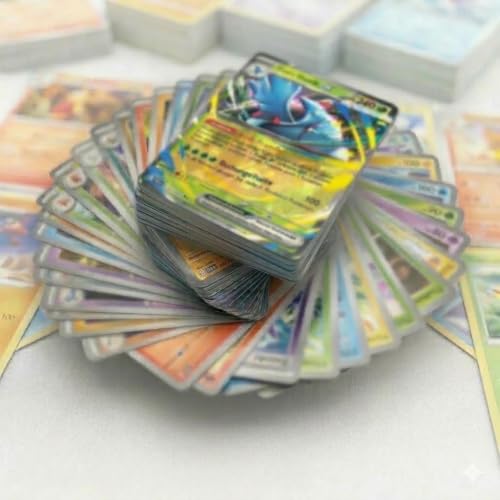 100 Pokemon Karten inkl. 20 Holo/Glitzer Karten – zufällige Zusammenstellung | inkl. Mergolito Toploader