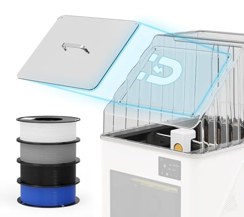 BIQU PopCap Klarsichtdeckel für Snapmaker-U1 mit 4 kg PLA-Filament (2,2 lbs × 4), Hitzebeständiges, Transparentes PC-Gehäuse, Magnetischer Deckel, Geräuschreduzierung um 15 dB