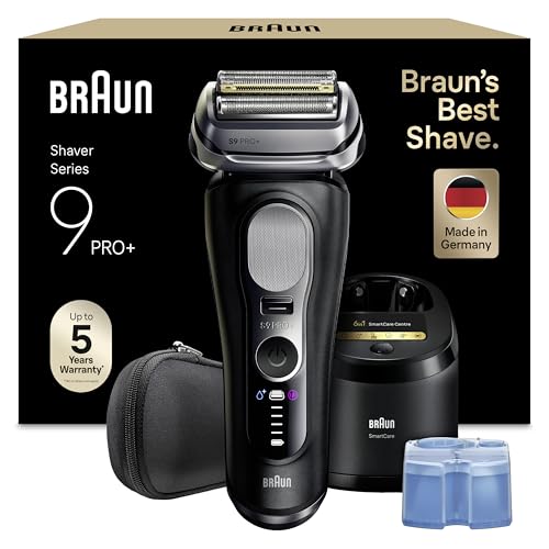 Braun Series 9 PRO+ Elektrorasierer Herren, 5+1 Ultradünne Präzisionsklingen, Pro-SensoAdapt, Rasierapparat mit 60 Min. Akku, 6-in-1 SmartCare Center, Nass- und Trockenrasierer – 9660cc, Schwarz