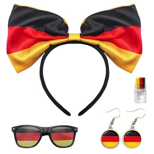 RgitFzi Fanartikel 2026 Deutschland, Fanartikel 2026, Deutschland Fanartikel, 5 Teilig Damen Fan Set, Fanartikel Deutschland Fußball, Deko 2026 Deutschland, Deutschland Deko