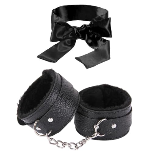 Handschellen Augenbinde Bettfesseln SM Fetisch Sex Spielzeug, BDSM Augenmaske Fetich Bondage Set Fesseln Erotisches Sexspielzeug Adult Sex Toys für Paare Extrem