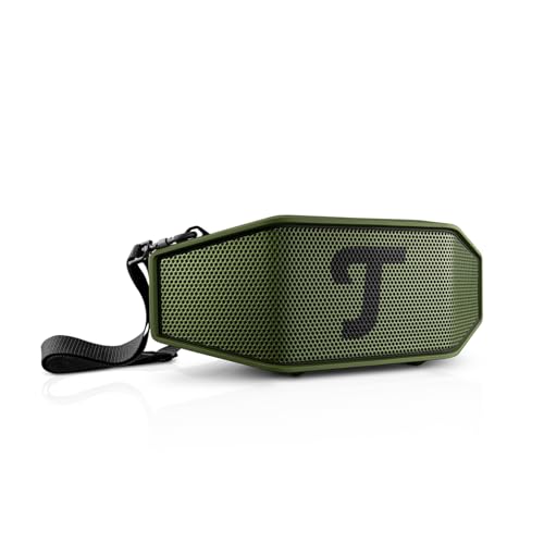 Teufel ROCKSTER Cross 2 Tragbarer Bluetooth Lautsprecher für drinnen und draußen, mit Langer Akkulaufzeit bis 38 Std, IPX5 Strahlwassergeschützt, Stereo Speaker - Black & Green