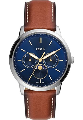 Fossil Herren Analog Quarz Uhr mit Leder Armband FS5903