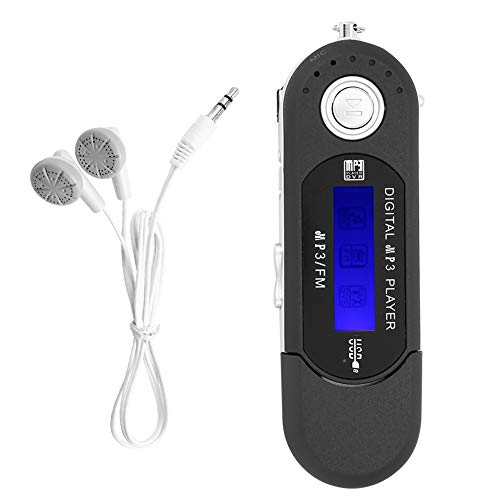 TICFOX MP3 Player, Mini USB 2.0 MP3 Player mit FM-Radio und Kopfhörer, LCD-Bildschirm, Automatische Abschaltung (Schwarz)