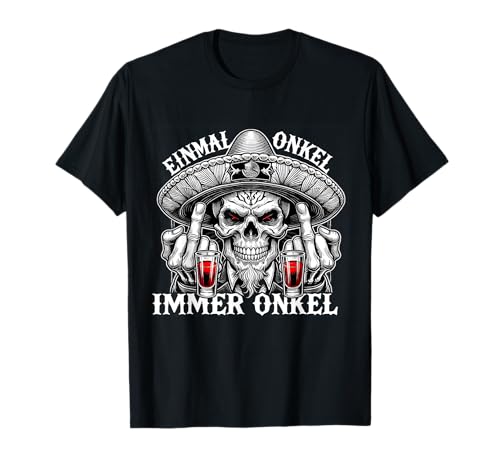 Tioz - Einmal Onkel, Immer Onkel - LA FAMILIA - Böhsen Onkelz Fan T-Shirt - Schwarz - Klein - Unisex - Kurzarm - Klassisch - Rebellisch - Casual
