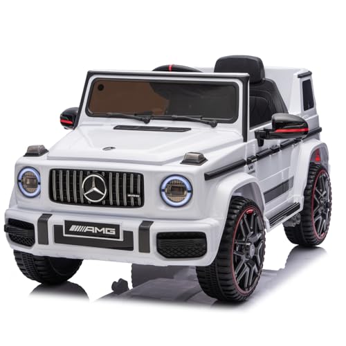 LALAHO Kinder Elektroauto Mercedes G63,12V 7ah,Weiß