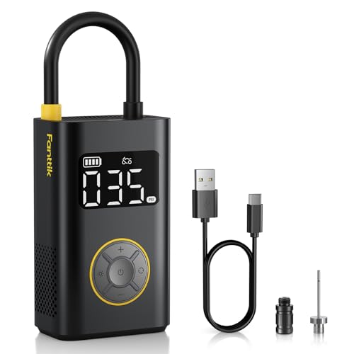 Fanttik X9 Pro Tragbare Elektronische Luftpumpe, 1 Min Schnelles aufblasen Elektrische Kompressor, 10,3 BAR/150 PSI Luftkompressor mit LED-Licht für Fahrrad, Auto, Motorrad und Ball-Klassisch Schwarz