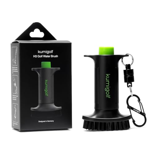 kumigolf H3 Golf Wasserbürste – Premium Golfschläger Bürste mit Wassertank für Perfekte Schlägerreinigung & Schutz – Magnetclip & Hochwertige Nylonborsten – Unverzichtbares Golf Zubehör & Geschenk