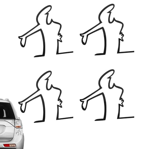 4 Stücke Lustige Autoaufkleber,Autolack-Kratzer-Erinnerungsaufkleber,eflektierende Aufkleber für Autos,Wütender Mann Kratzer Erinnerung Autoaufkleber,Auto Aufkleber Groß Zum Aufkleben Neben Einem