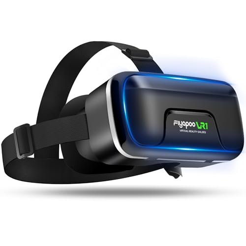 FIYAPOO VR Brille Handy für Kinder 3D Brille Virtuelle Realität für Filme & Spiele, Kompatibel mit 4,7-6,6 Zoll Android & iPhone Smartphones, Familie, Komfortabel