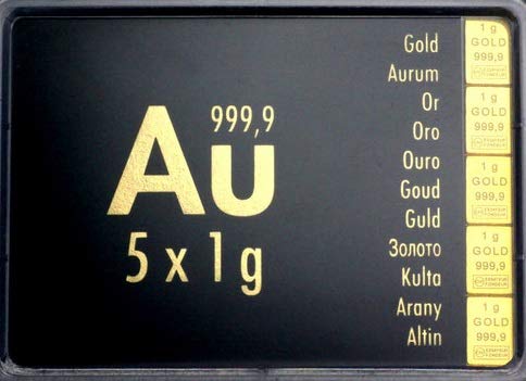 Valcambi 5 x 1g Gold Combibarren/Goldtafel/Tafelbarren