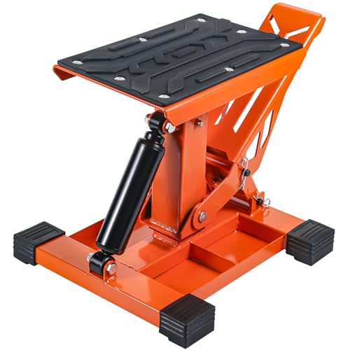 Motorradhebebühne 400 kg mit 3 Werkzeugablagen und Fußpedal Hydraulisch