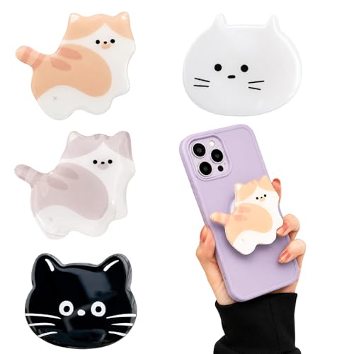 4 Stück Handy Pop Grip, Handygriff Mobile Ring, Einstellbare Betrachtungswinkel, Sicherer Halt für Täglichen Gebrauch, Tragbar für Reisen
