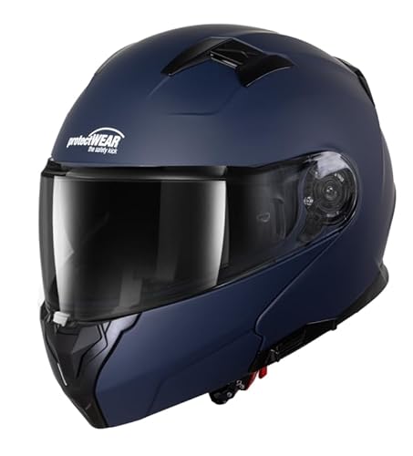 Protectwear Motorradhelm Klapphelm 928 Blau Matt (XXL (63 cm))