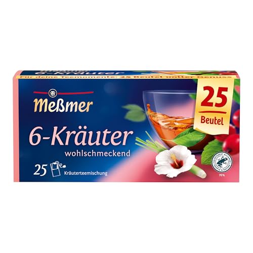 Meßmer 6-Kräuter-Mischung | 25 Teebeutel | Vegan | Glutenfrei | Laktosefrei