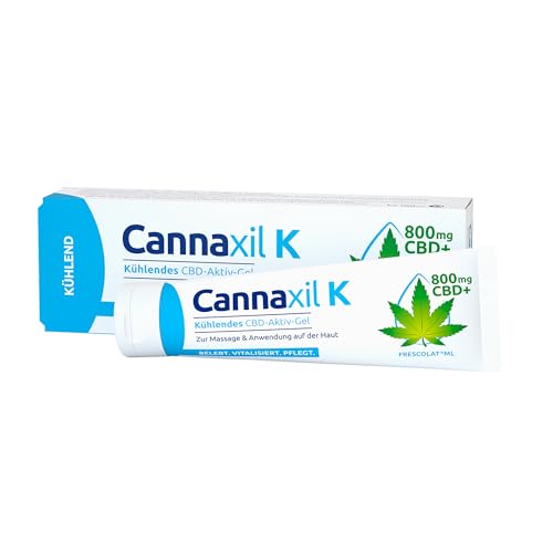Cannaxil K mit Frescolat® ML 100 ml | Kühlendes CBD-Aktiv-Gel | Zur Massage & Anwendung auf der Haut | 800mg CBD (Cannabidiol)