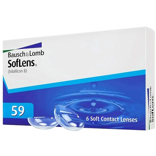 Bausch + Lomb SofLens 59 Monatslinsen, sphärische Kontaktlinsen, weich, 6 Stück, BC 8.6 mm / DIA 14.2 / -3.00 Dioptrien