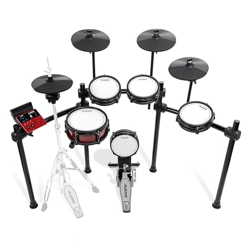Alesis Nitro Ultimate Elektronische Schlagzeug mit Dual-Zone Quiet Mesh Pads, eigenständiger Hi-Hat, 640 authentischen BFD-Sounds und 52 Kits, Bluetooth, Drumeo, USB-MIDI, Double-Kick kompatibel