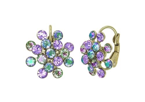 KONPLOTT Ohrringe Magic Fireball Mini lila antik Messing Klappbügel glänzend