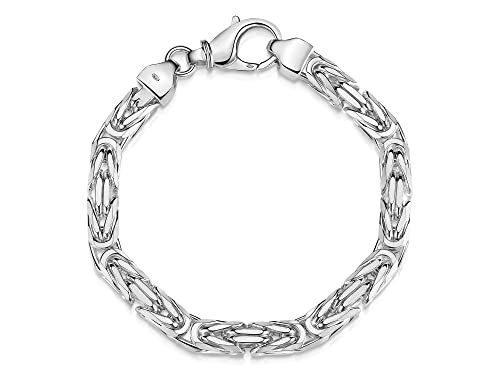 Silberketten Store Königsarmband 925 Silber Herren 7 mm Stärke I Männer Silberarmband mit Karabiner Verschluss I Armkette Herren vierkant hochglanz