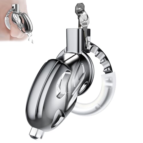 Keuschheitskäfig für Männer Sexspielzeug für Erwachsene, Himitsuna großer leichter Chastity Cage mit weichem Harnröhrenkatheter und 7 einstellbaren Größen Peniskäfig mit Schloss BDSM-Bondage