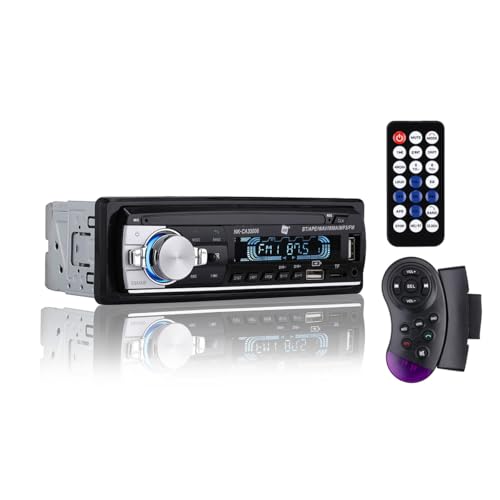 NK Autoradio Auto RDS, 1 DIN- 4x40W, Bluetooth 5.0, AUX Funktion, MP3 und x2 USB Player, FM Stereo Sound, Freisprechfunktion, Fernbedienung, LCD Bildschirm, iOS & Android Kompatibilität