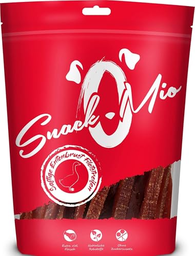 SnackOMio – Premium Hundesnack – saftige Entenbrust Filetstreifen, getreidefrei, 1er Pack (1 x 500g)