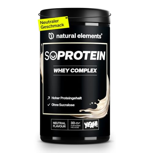 natural elements Whey Protein Pulver Neutral 1kg, 25g Protein pro Portion