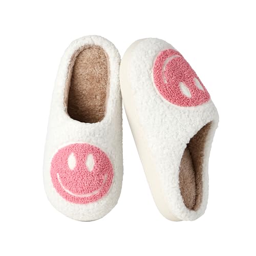 QQSQ Hausschuhe Damen Herren Winter Frauen Warme Pantoffeln Hausschuhe Gemütlich Weiches Flauschiges Leichte Rutschfeste Pantoffeln, Rosa, 38-39 EU