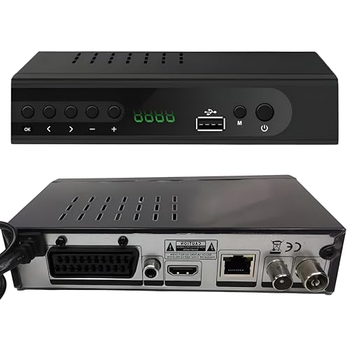 Retoo DVB-T2 Receiver Full HD TV Tuner mit Fernbedienung, HDTV Mediaplayer mit PVR Aufnahmefunktion und Timeshift, Digital Empfänger mit H.265 HEVC, Kabel-Receiver mit USB, Schwarz