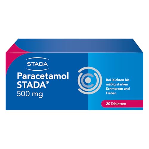 Paracetamol STADA 500 mg Tabletten, bei leichten bis mäßig starken Schmerzen (z.B. Kopf-, Glieder-, Zahn- und Regelschmerzen) und Fieber, 20 Stk