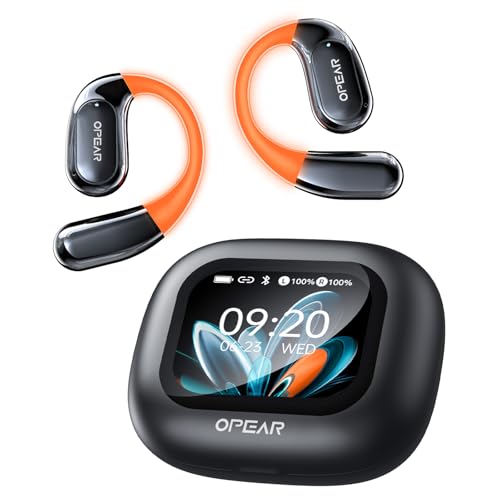 Relxhome NE27 AI Übersetzer Kopfhörer in Echtzeit, Übersetzungskopfhörer für 165 Sprachen mit LCD Touchscreen, Open Ear Sprachübersetzer Kopfhörer, Übersetzungs-Ohrhörer Kompatibel mit iOS & Android