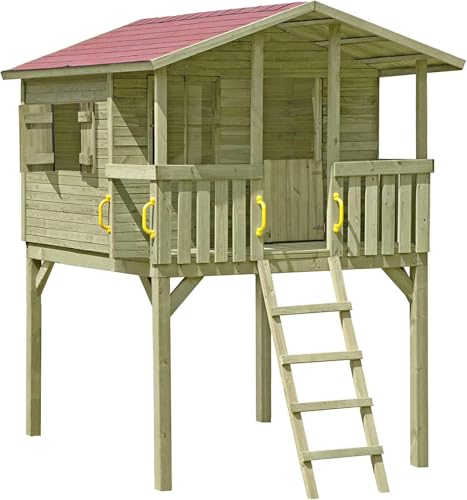 Stelzenhaus Spielhaus Tom aus Holz mit Veranda