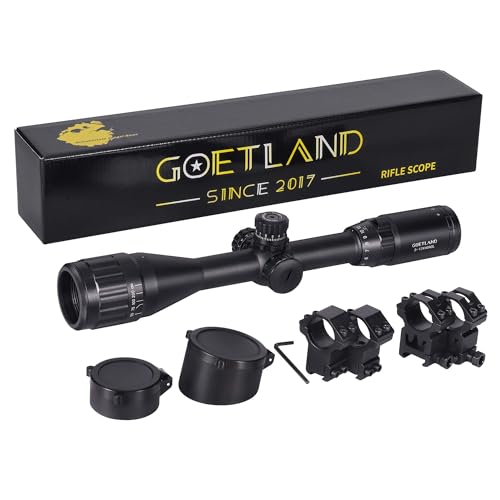 Goetland Gewehr Zielfernrohr 3-12x40 AO Airsoft Rot Grün Fadenkreuz mit Montage Ringe SFP für Taktische Jagd Armbrust Luftgewehr Sportschützen