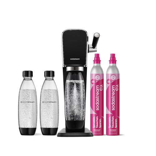 SodaStream Wassersprudler ART + 3 x 1L Kunststoff-Flasche + 2x Sodastream Quick Connect CO2-Zylinder