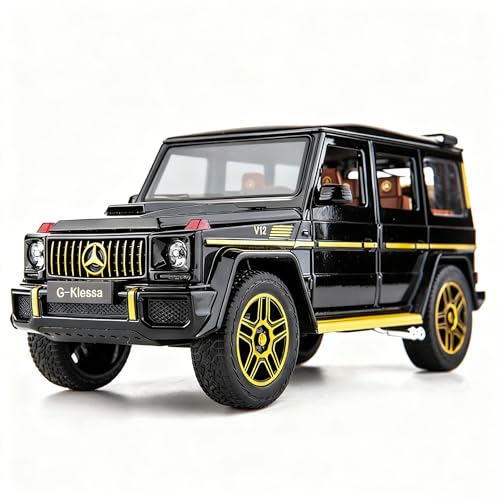 TGRCM-CZ 1/24 G63 AGM Modellauto, Zinklegierung Heckzug Auto, Ton und Licht Modellauto, passend für Sammler und Kinder über 3 Jahre alt als Geburtstagsgeschenke (schwarz)
