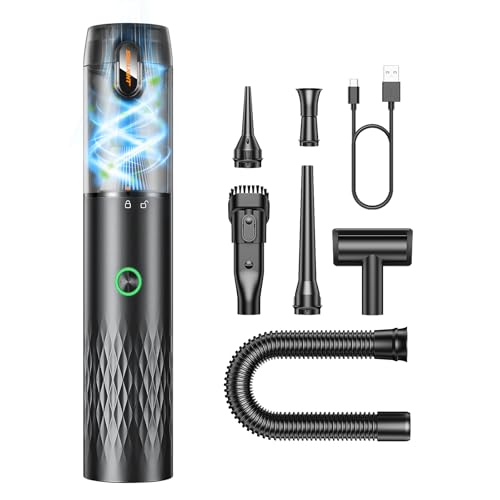 SEALIGHT Handstaubsauger Akku Kabellos,29000PA 4-in-1 Mini Autostaubsauger mit 40 Minuten Akkulaufzeit, One-Touch Staubentleerung, Bürstenloser Motor,Auto Staubsauger Stark für Haus, Auto, Tierhaar