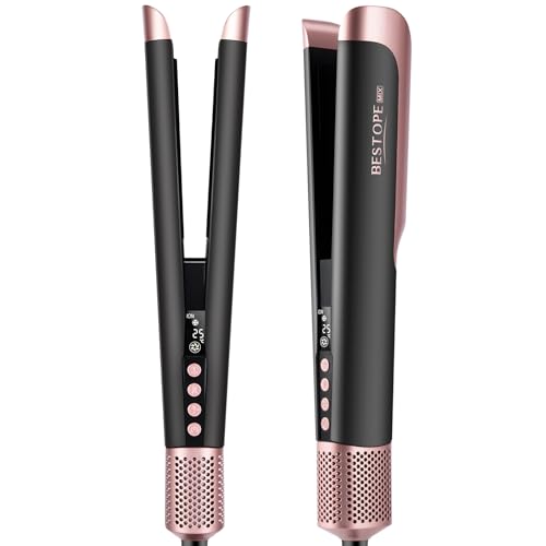 Air Haarglätter Föhn 2 In 1 - Nass-zu-Trocken Glätteisen, Keine Hitzeschäden, Keine Heißen Platten, 110.000 U/min Air Straight Hair Straightener, Haare Schnell Föhnen und Glätten, 1300W, Max 160 ℃