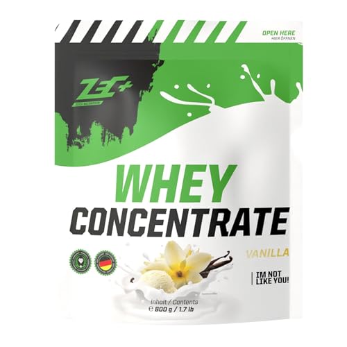 ZEC+ WHEY CONCENTRATE 800g │ Eiweißpulver aus hochwertigem Molkenprotein, kalorienarmer Eiweißshake mit essentiellen Aminosäuren - Made In Germany (Vanille)