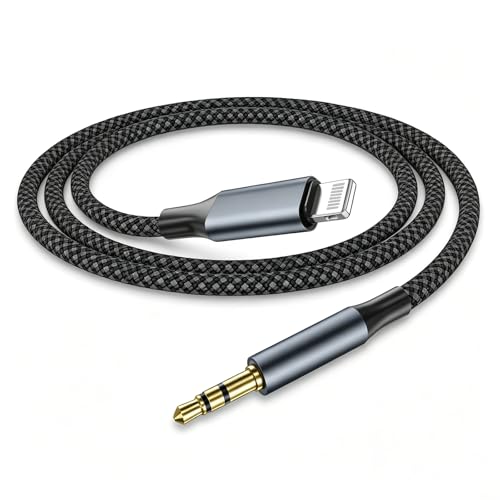 AUX Kabel Lightning 1M,Auto Audio Kabel Lightning Klinkenkabel 3,5mm Nylon Geflochten 1M Audio Kopfhörer kabel 3,5mm Klinke für iPhone 14 13 12 11 XS X 8 7 6 SE,iPad,Auto Stereo/Kopfhörer/Lautsprecher