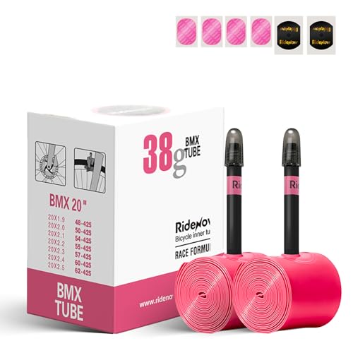 RideNow TPU Schlauch 20 Zoll BMX Fahrrad Kinderfahrrad, 2 Pack Fahrradschlauch, Ultraleicht Schlauch mit Presta Ventil 45mm