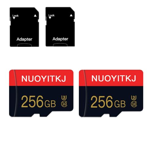 2 Pack 256 GB Memory Card -Kartenklasse 10 Speicherkarte mit -Adapter Hochgeschwindigkeit TF -Karte für Tablet, Kamera, Drohne