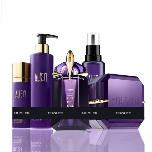 MUGLER Alien Eau de Parfum, 60 ml + MUGLER Alien Bodylotion, 200 ml + MUGLER Alien Körpercreme, 200 ml + MUGLER Alien Deo-Spray, 100 ml + MUGLER Alien Eau de Parfum Refill, 100 ml