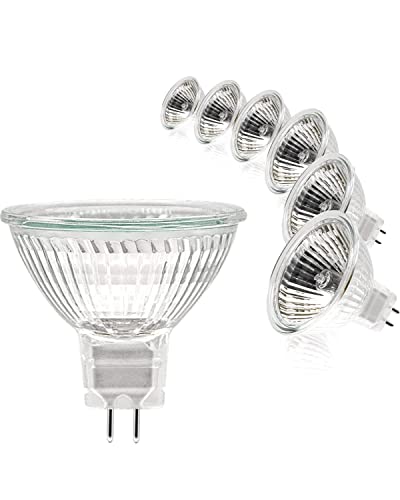 Simusi MR16 Halogen Leuchtmittel 12V 20W, GU5.3 Deckenglühbirnen 2 Pin Dimmbar, Spot Glühbirnen, Reflektor 2700K Warmweiß, 6er Pack