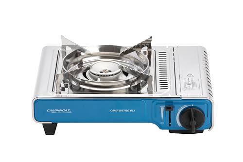 Campingaz Camp'Bistro DLX Gaskocher, Campingkocher 1-flammig, 2.200 Watt Leistung, kompakter 1-Brenner Outdoor-Gaskartuschenkocher mit Tragekoffer, Blau