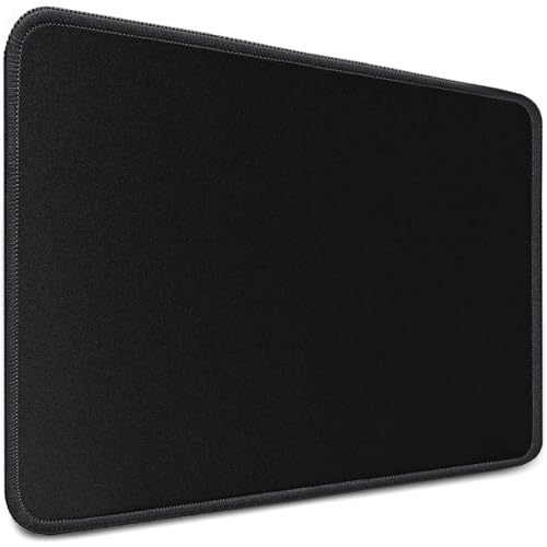 Sidorenko Mauspad 28x20cm - Mousepad mit Vernähte Kanten - Mouse Pad rutschfest - Mausunterlage in schwarz, Mausped für PC mit glatter Oberfläche, Mouspad klein, Maus Pad für alle Maustypen, Mauspat