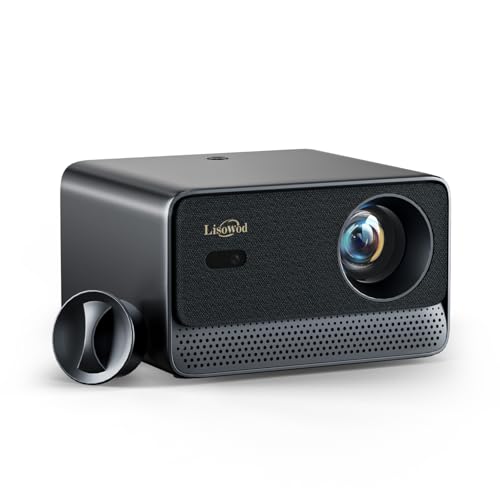 Beamer 4K [Kompatibel mit Netflix & Live-TV | Autofokus | HDMI eARC & CEC] 1080P 1300 ANSI Lisowod Mini Beamer WiFi 6, Bluetooth, Dolby Audio, Heimkino & Outdoor Projektor