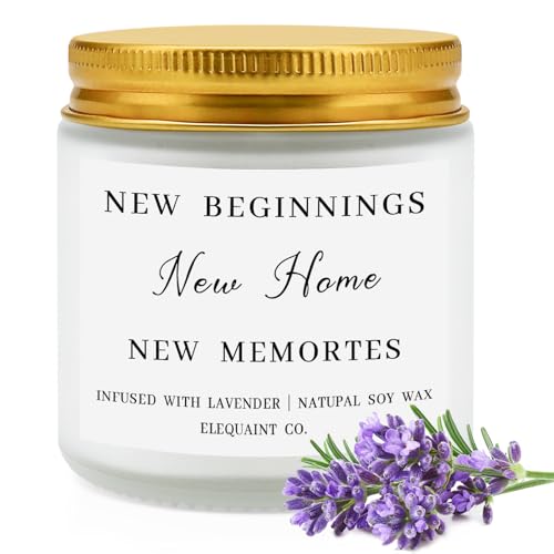 Ronoza Einzugsgeschenke Wohnung, Einweihungsgeschenk Duftkerze im Glas, Einweihungsgeschenk Haus, Geschenk zum Einzug, Einweihungsgeschenk Wohnung, Neues Zuhause Geschenk (Lavendel)