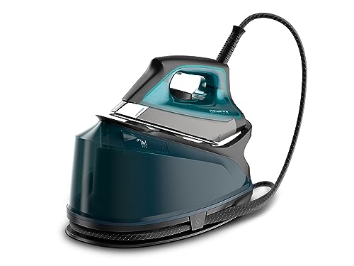 Rowenta Compact Steam Pro Dampfbügelstation, 6,2 Bar Hochdruckdampf, 310 G/Min Dampfstoß, 1,1 l Wassertank, kompaktes Design, effizienter Kalkkollektor, Kunststoff, X-Large, Blau/Schwarz, DG7621